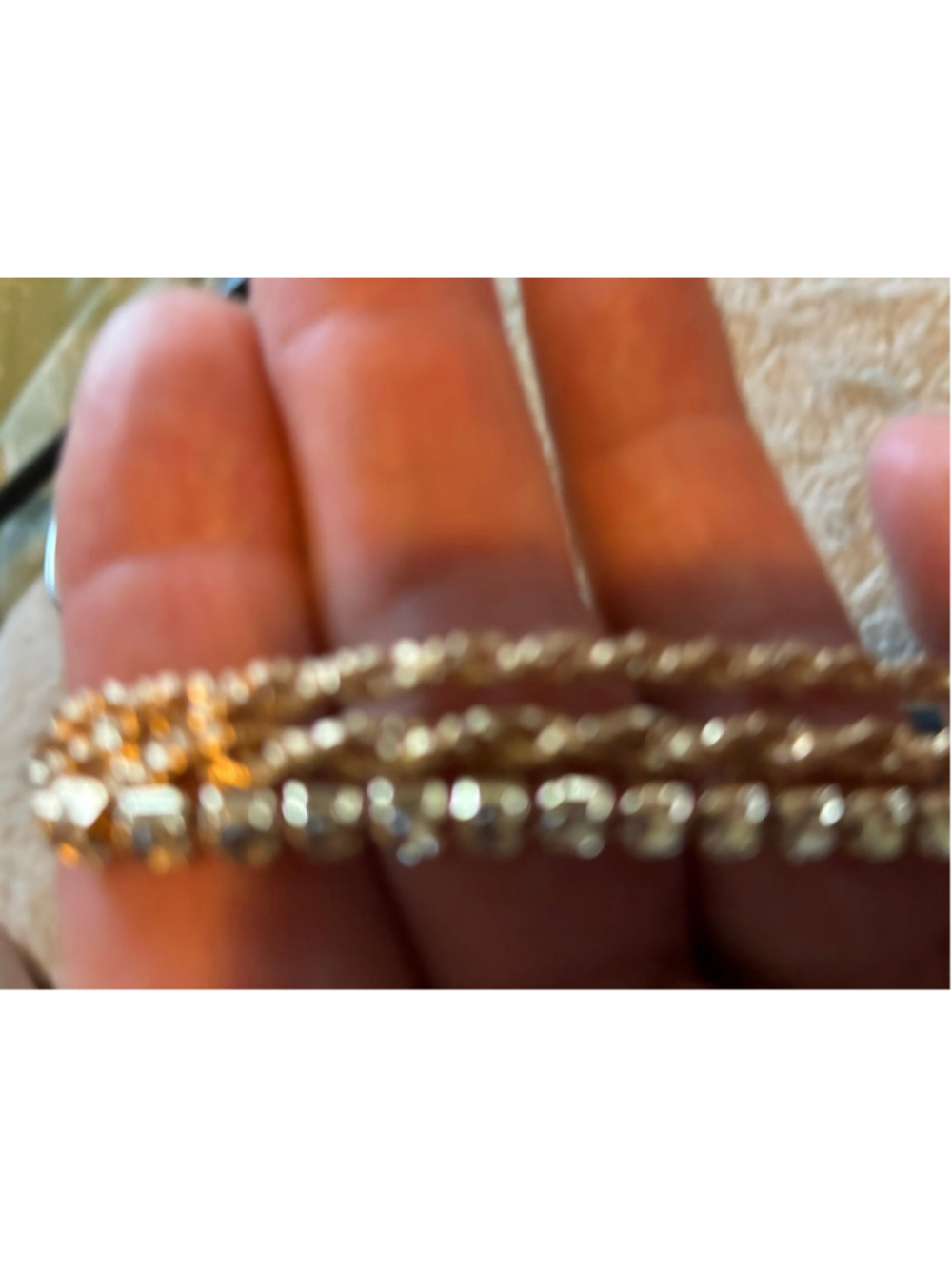 Women's Paparazzi Gold Tone Clear Rhinestone Chain Bracelet One Size